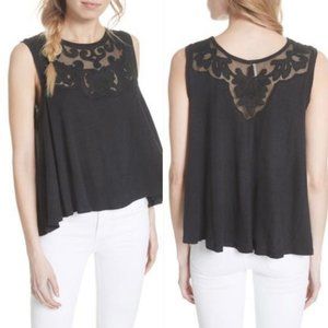 Free People Meant to Be Swing Top Black Lace | L